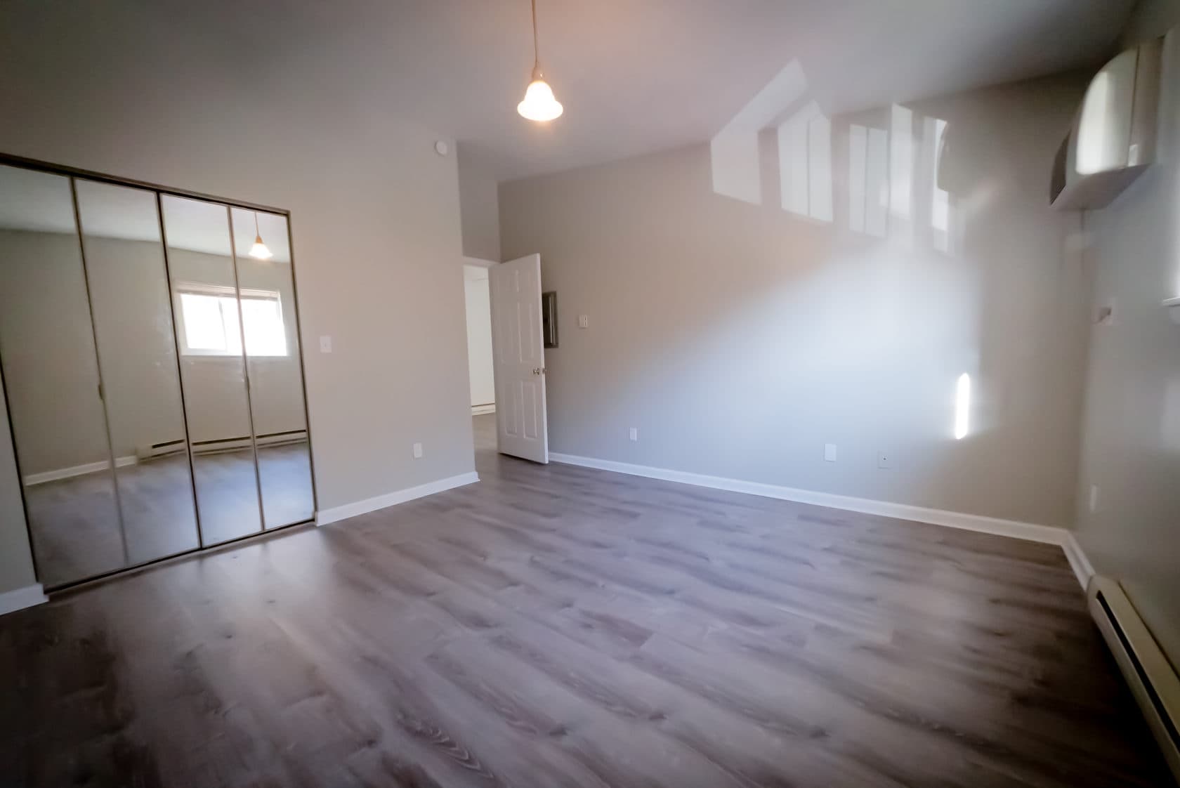 Renovated bedroom with spacious closets